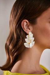 Badgley Mischka 3-Tiered Iridescent Stone And Raffia Fan Earrings | Women Fashion Jewelry