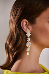 Badgley Mischka 4 Tier Flower Drop Linear Earring | Women Fashion Jewelry