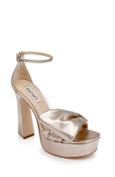 Badgley Mischka Alora Metallic Platform Sandals Champagne Metallic | Women Platform