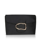 Badgley Mischka Aubrey Satin Envelope With Organic Shape Buckle Hot Pink | Women Evening Bags