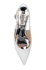 Badgley Mischka Beatrix Pointed-Toe Slingback Heels With Pearl-Beaded Heel Black | Women Best Sellers