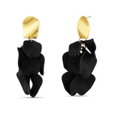 Badgley Mischka Black Resin Petal Cluster Earrings | Women Fashion Jewelry