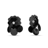 Badgley Mischka Black Sequin Flower Earrings | Women Fashion Jewelry