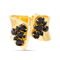Badgley Mischka Black Stone Statement Hinge Bangle | Women Fashion Jewelry