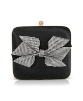 Badgley Mischka Blakely Crystal Bow Clutch Black | Women Evening Bags