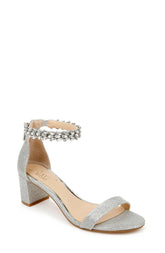 Badgley Mischka Bradley Embellished Evening Shoe Champagne | Women Block Heels