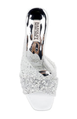 Badgley Mischka Brandy Rhinestone-Studded Mules Nude | Women Stiletto