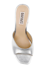 Badgley Mischka Cadence Leather Block Heel Slide Gold | Women Block Heels