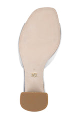 Badgley Mischka Cadence Leather Block Heel Slide Gold | Women Block Heels