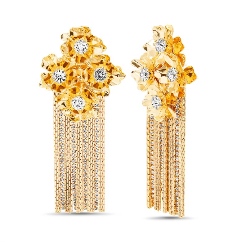 Badgley Mischka Captivating Floral Cluster Chandelier Earrings | Women Fashion Jewelry