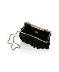 Badgley Mischka Chloe Mini Pleated Satin Pouch Clutch Cobalt | Women Evening Bags