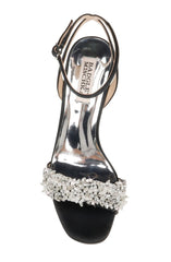 Badgley Mischka Clara Embellished Strap Evening Shoe Black | Women Best Sellers