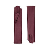 Badgley Mischka Clemence 2 Points Leather Glove Burgundy | Women Gloves