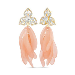Badgley Mischka Coral Acrylic Petal Earrings | Women Fashion Jewelry