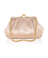 Badgley Mischka Cosima Satin Kisslock Framed Clutch Champagne | Women Evening Bags