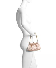 Badgley Mischka Cosima Satin Kisslock Framed Clutch Champagne | Women Evening Bags