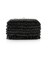 Badgley Mischka Cristina Tear Drop Beaded Minaudiere Black | Women Evening Bags