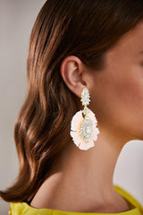 Badgley Mischka Crystal-Clustered Raffia Disc Statement Earring | Women Fashion Jewelry
