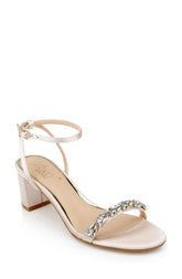 Badgley Mischka Danni Low Block Heel Sandal Champagne | Women Best Sellers