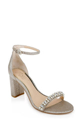 Badgley Mischka Daylann Pearl And Crystal Block Heel Sandal Pale Blue | Women Block Heels
