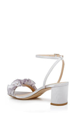 Badgley Mischka Desirie Ruffle Block Heel Sandal Champagne | Women Block Heels
