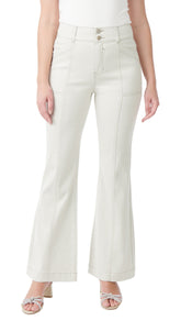Badgley Mischka Diamond Wash High Rise Flare Denim Off White | Women Day
