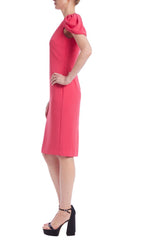 Badgley Mischka Draping Cap Sleeve Sheath Dress Rose | Women Day