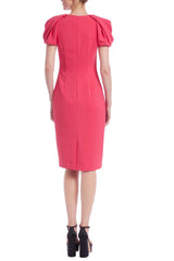Badgley Mischka Draping Cap Sleeve Sheath Dress Rose | Women Day
