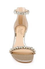 Badgley Mischka Dustyn Ankle Strap Sandal Champagne | Women Best Sellers