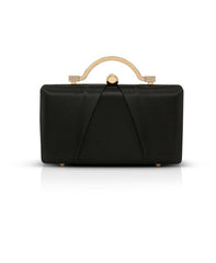 Badgley Mischka Emma Satin Minaudiere With Outer Pocket Black | Women Evening Bags