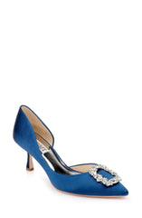 Badgley Mischka Fabia II Kitten Heels With Crystal Buckle Black | Women Kitten Heel