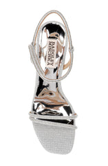 Badgley Mischka Firey Bejeweled Block Heel Sandal Pale Gold | Women Block Heels