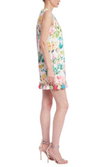 Badgley Mischka Floral Dress With Tassels And Beading White Multi | Women Day