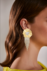 Badgley Mischka Floral Fan Statement Waterfall Earring | Women Fashion Jewelry