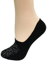 Badgley Mischka Foil Printed Sock Liner Black | Women Hosiery