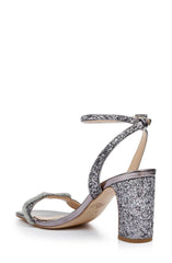 Badgley Mischka Gem Glitter Block Heel Sandal Gold | Women Block Heels