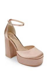 Badgley Mischka Giada Round Toe Platform Almond Nude | Women Platform