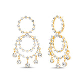 Badgley Mischka Gold Dual-Circle Crystal Cascade Drop Earrings | Women Fashion Jewelry