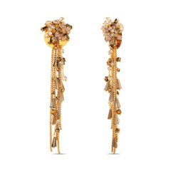 Badgley Mischka Gold Stone Beaded Fringe Earrings | Women Fashion Jewelry