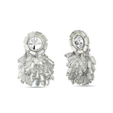 Badgley Mischka Hand-Beaded Bugle Bead Cluster Fringe Earrings | Women Fashion Jewelry