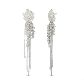 Badgley Mischka Hand-Beaded Crystal Cluster Fringe Earring | Women Fashion Jewelry