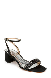 Badgley Mischka Harlow Ankle Strap Block Heel Black | Women Block Heels