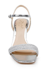 Badgley Mischka Heddia Woven Vamp Sandals Gold | Women Stiletto