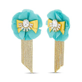 Badgley Mischka Irresistible Floral And Bow Earrings With Fringe | Women Fashion Jewelry