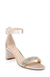 Badgley Mischka James Ankle Strap Block Heel Champagne | Women Block Heels