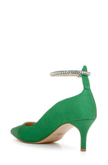 Badgley Mischka Jamila Ankle Strap Kitten Heel Gold Glitter | Women Kitten Heel