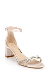 Badgley Mischka Joanne Strappy Block Heel Champagne | Women Block Heels