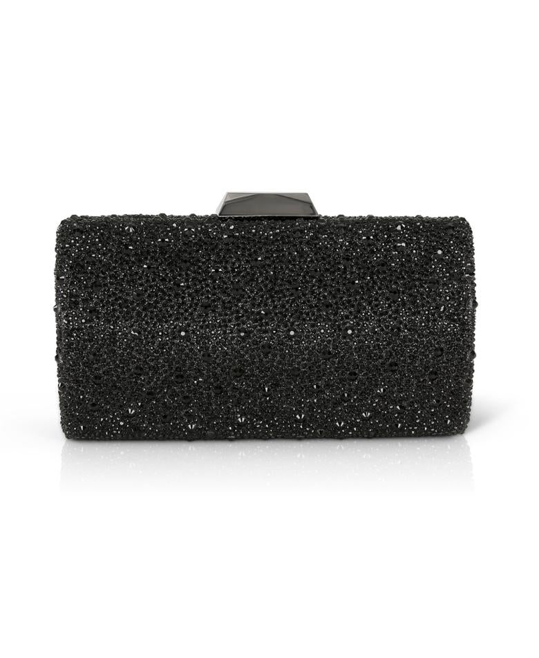 Badgley Mischka Kaylee Crystal Minaudiere Black | Women Evening Bags