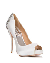 Badgley Mischka Kiara Embellished Peep-toe Pump Ivory | Women Best Sellers