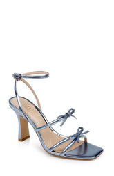 Badgley Mischka Kiyomi II Metallic Delicate Sandal With Bow Straps Blue | Women Best Sellers